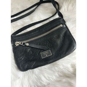 Fassil 1954 Black leather crossbody bag stylish everyday crossbody light versati